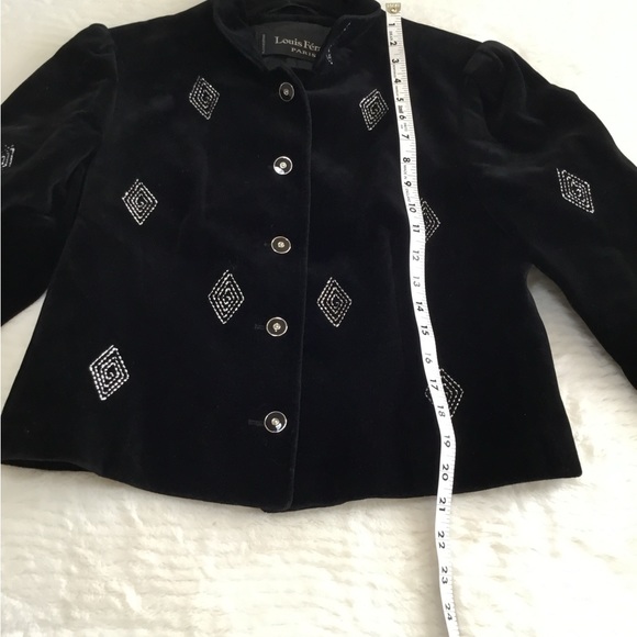 Vintage Louis Feraud 80s velvet beaded size 40 - Picture 4 of 10